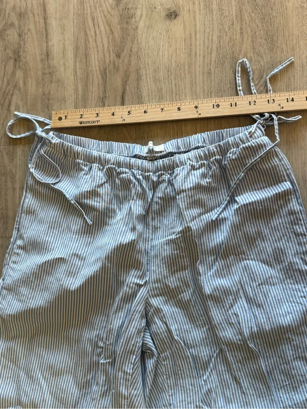 NWOT Aritzia Artisan Pant - Cruiselinen stripe white/cornflower blue size small